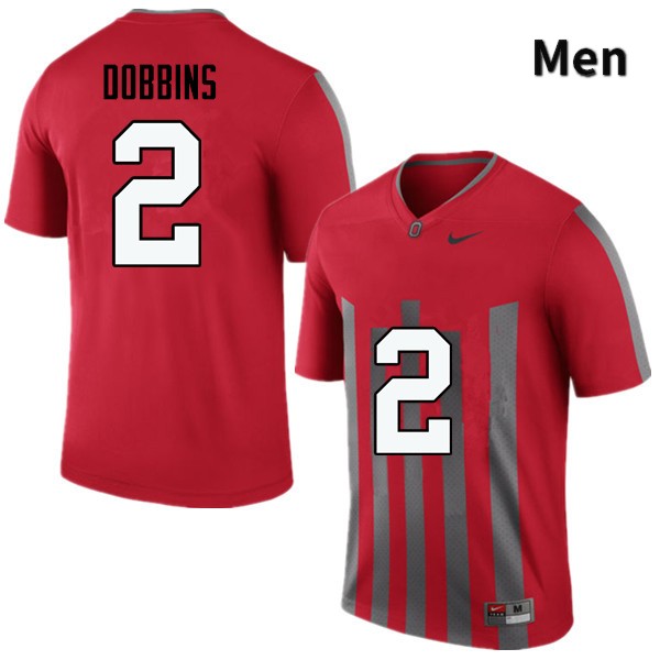 Men's Ohio State Buckeyes #2 J.K. Dobbins Throwback Game College Stitched Football Jersey 23UN047HZ